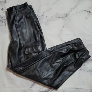 Madden NYC Black Faux Leather Joggers